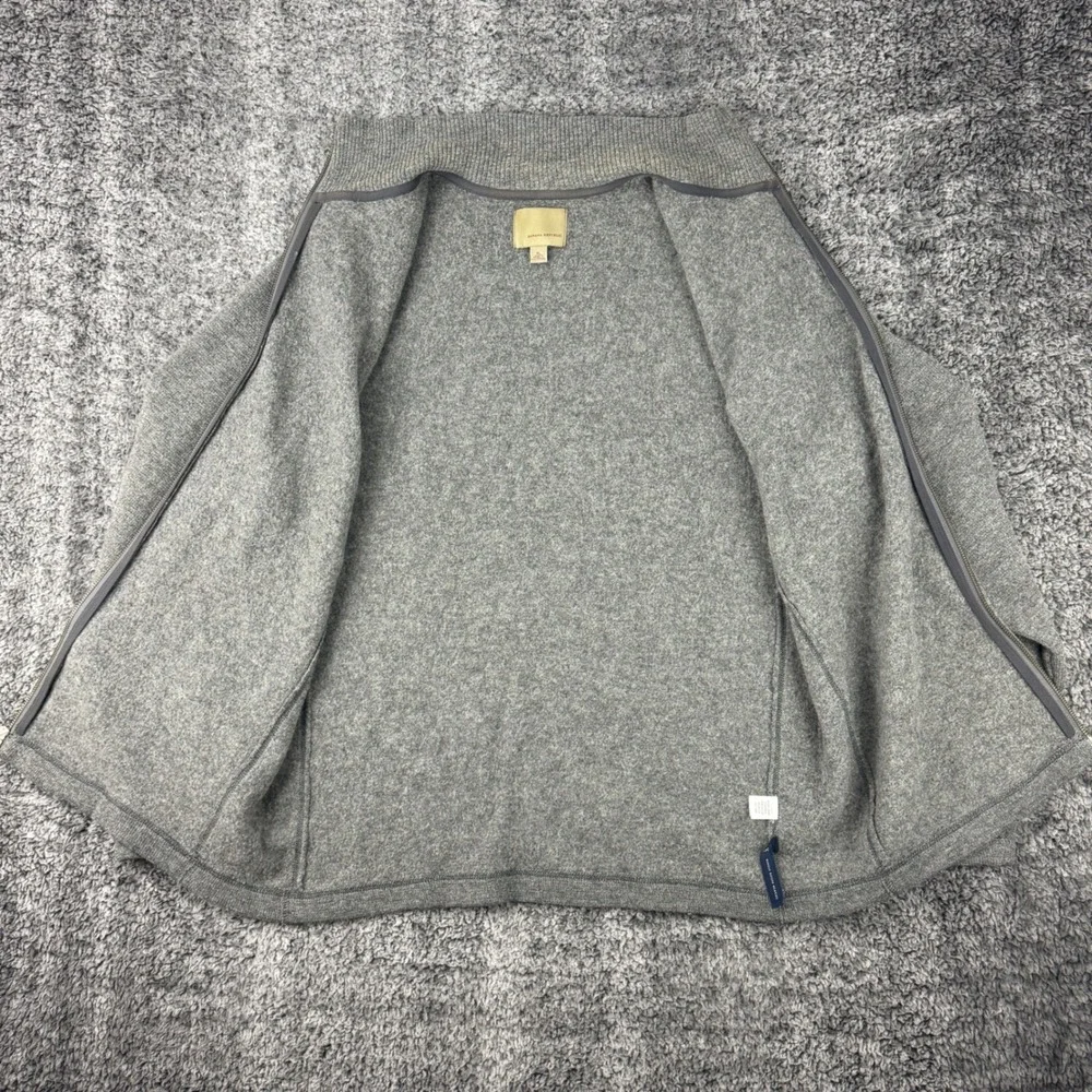Banana Republic‎ Heritage Men's XL Gray Lambs Wool Nylon Zip Up Sweater Jacket